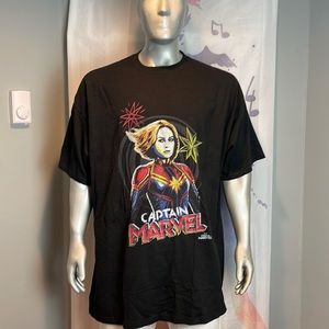 Marvel Captain Marvel Hero Portrait Black T-Shirt Size XXXL